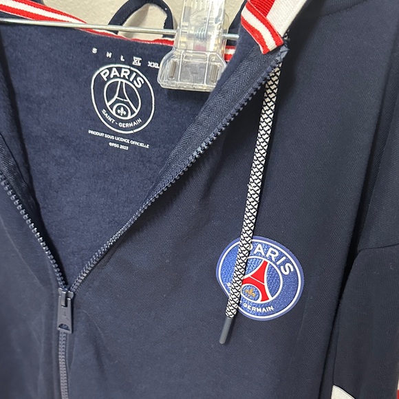 PSG Navy Zip-Up Hoodie with Red and White Accents - Picture 2 of 4